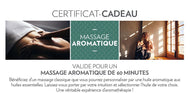 Certificat-cadeau - Massage Aromatique - 60 minutes